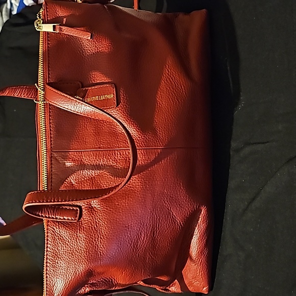Levity Genuine Leather Shoulder Bag with Handstrap - Picture 3 of 4